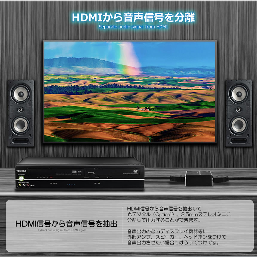 予約中！】 オプティカル 3.5mmステレオ Nintendo 光デジタル HDMI オーディオ 4K AY78 デジタル アナログ 音声分離  Switch 分離器 音声分離器 PS4 アクセサリー・部品