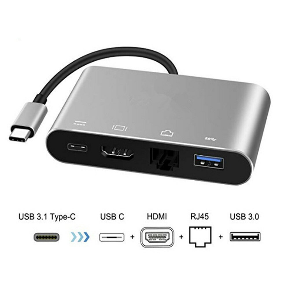 楽天市場 クアトロステーションブラック Usb C ハブ 4in1 Type C To Hdmi Lan Usb3 0 映像変換 アダプタ Ctohl3c Shop Kurano