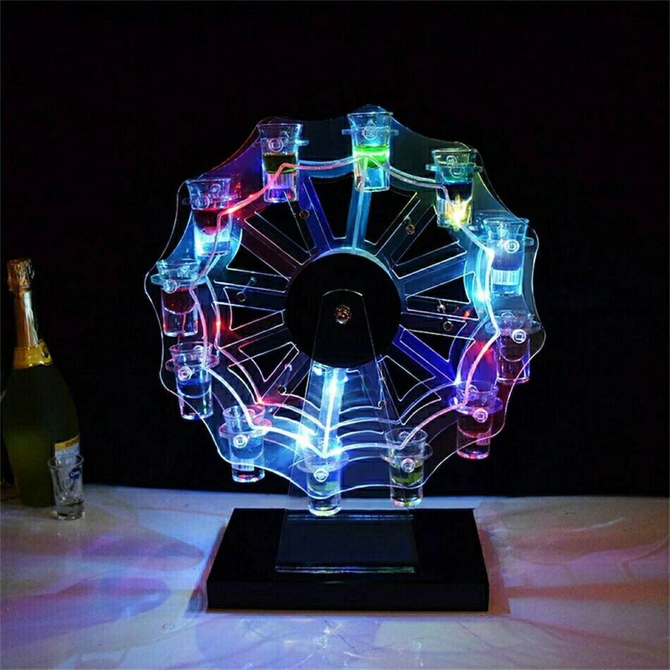 楽天市場】LED酒ボトルの表示棚 テキーラ観覧車 12カップ LED酒