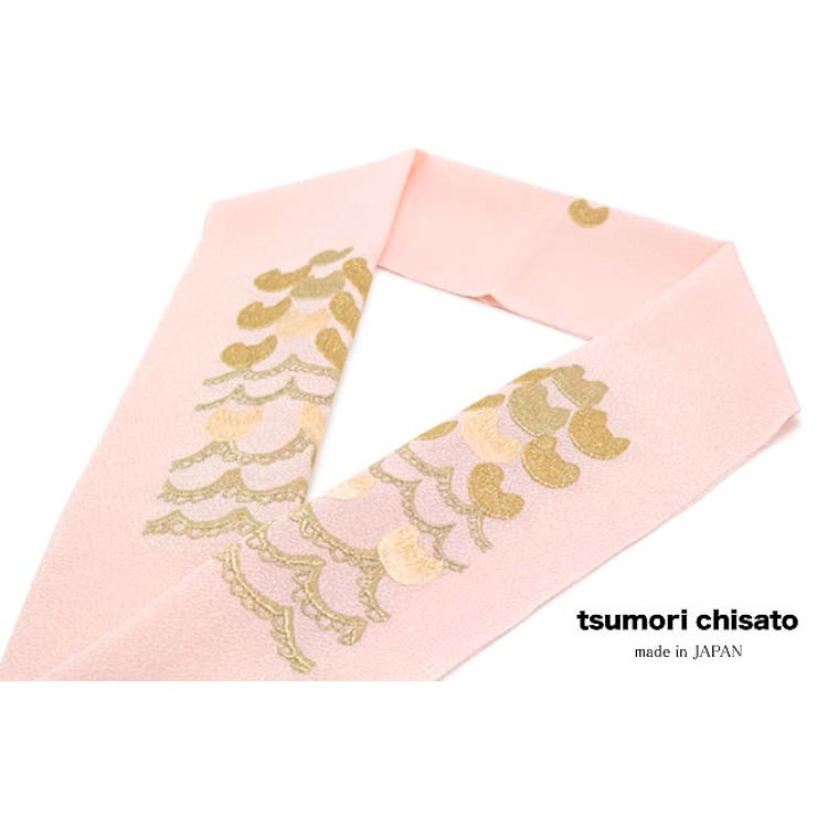 SOUBIEN 半衿 ベビーピンク ネコ 猫 ブランド tsumorichisato ツモリチサト 刺繍 結婚式 成人式 振袖 フォーマル カジュアル 半襟 日本製  浴衣・着物