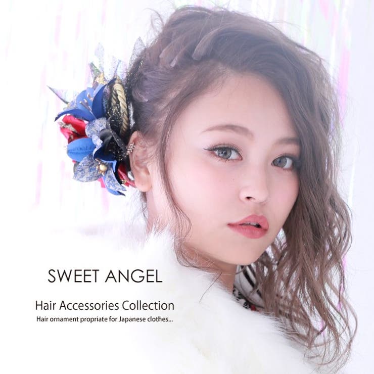 【10％OFFクーポン！7/26(日)1:59まで】SWEET ANGEL 髪飾り KKY186 ブルー 赤 ヘアアクセ パーティ ヘッドドレス かみかざり ヘアアクセサリー 浴衣・着物｜SHOPLIST