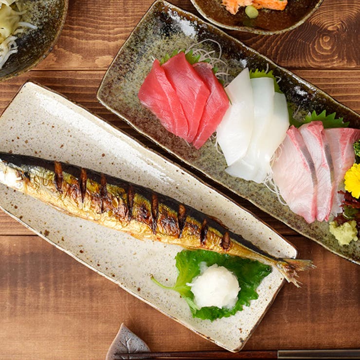 楽天市場】銀彩黒 筋彫ストライプ 長角秋刀魚皿 サンマ長皿 和食器 長