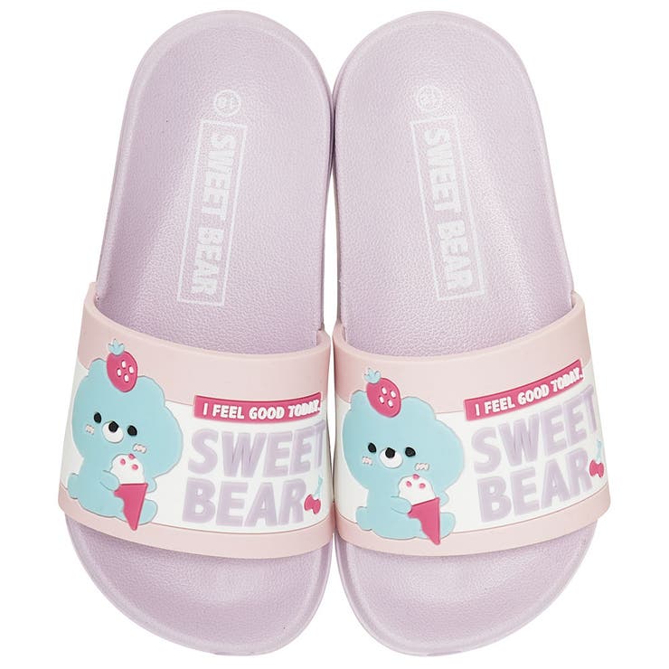 キッズ シャワー サンダル 18cm 18 子供 こども かわいい 夏 海 ビーチ スケーター skater SDSH18 Sweet Bear クマ くま 女の子 女子【プール 海水浴 子ども キャラクター】画像