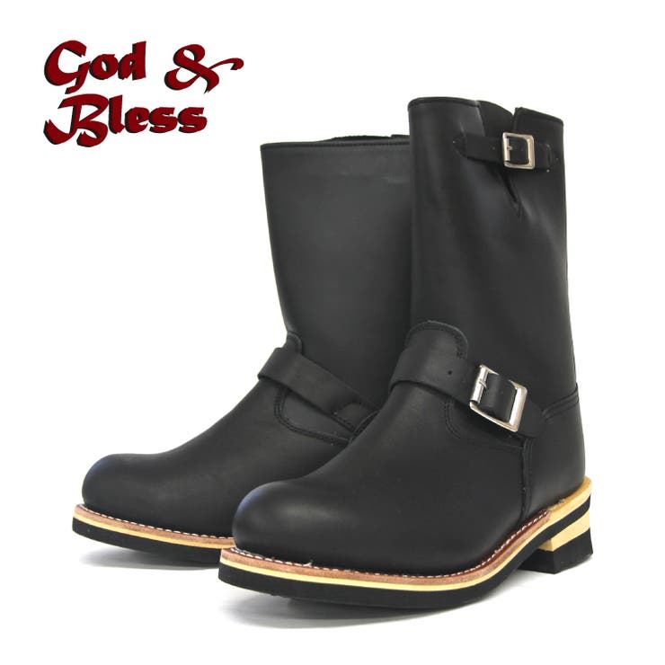 【10％OFFクーポン！7/26(日)1:59まで】en　bridge 【God&Bless】グッドイヤーウェルト製法　本格エンジニアブーツ　GB-9810A　ブラック　/靴 シューズ・靴｜SHOPLIST