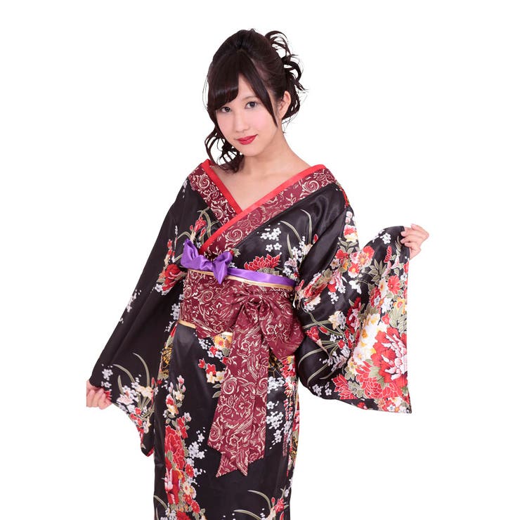 女物 着物 楽天市場】コスプレ 着物 花魁 振袖 和服 和装 【乱れ花鳥風月 （M