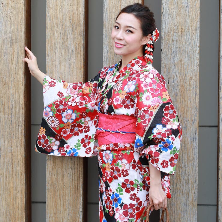 【10%OFFクーポン!7/26(日)1:59まで】京のおしゃれ屋 レディース 浴衣 単品 綿麻(26) ブラック系 桜 菊 浴衣・着物|SHOPLIST