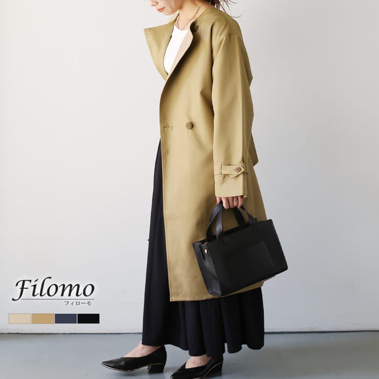 【10％OFF引き換え証！6/11(木)1:59まで】sankyo shokai 否色つや厚地の外套 レディース ロング丈 春アウター 厚地の外套 弱撥水 filomo 春 秋 落っこちる肩肉 たわい無い 生あたたかい ロング厚地の外套 アウター 通い 通学 フォーマル ト
