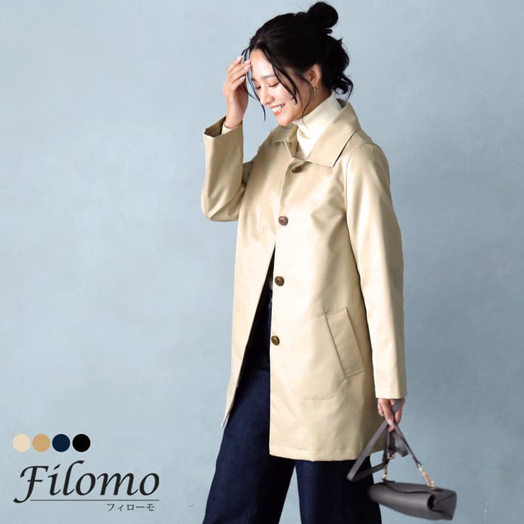 【10％OFF引き換え証！6/11(木)1:59まで】sankyo shokai スプリングコート 弱撥水 レディース 厚地の外套 A伝達ルート ステンカラー厚地の外套 はいり込む式 入園式 卒はいり込む Filomo ステンカラー はっ水 アウター 通い 春 秋 ライトアウター