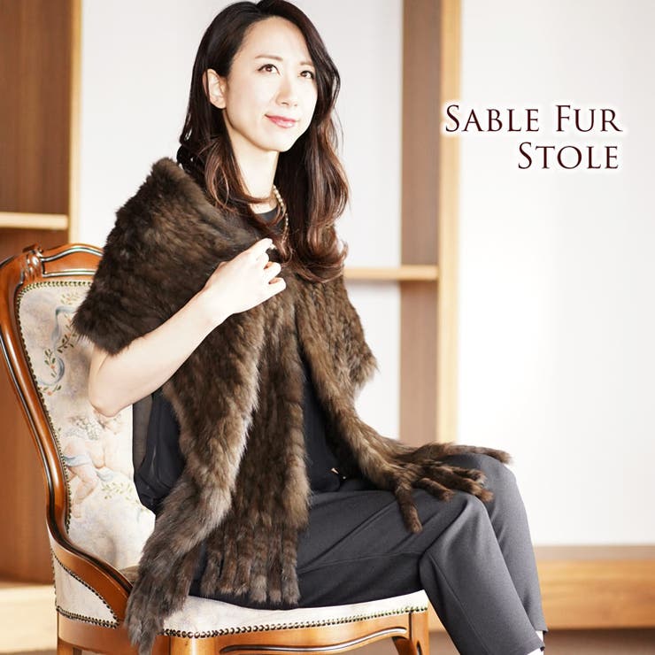 楽天市場】ロシアン セーブル ケープ ストール 毛皮 レディース ファー