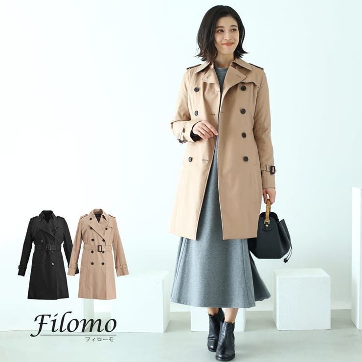【10％OFFクーポン！7/26(日)1:59まで】sankyo shokai トレンチコート コート アウター ライナー付き コットン100％ レディース 撥水加工 卒業式 卒園式 入学式 入園式 卒入学 Filomo トレンチ 春コート ベージュ ブ｜SHOPLIST
