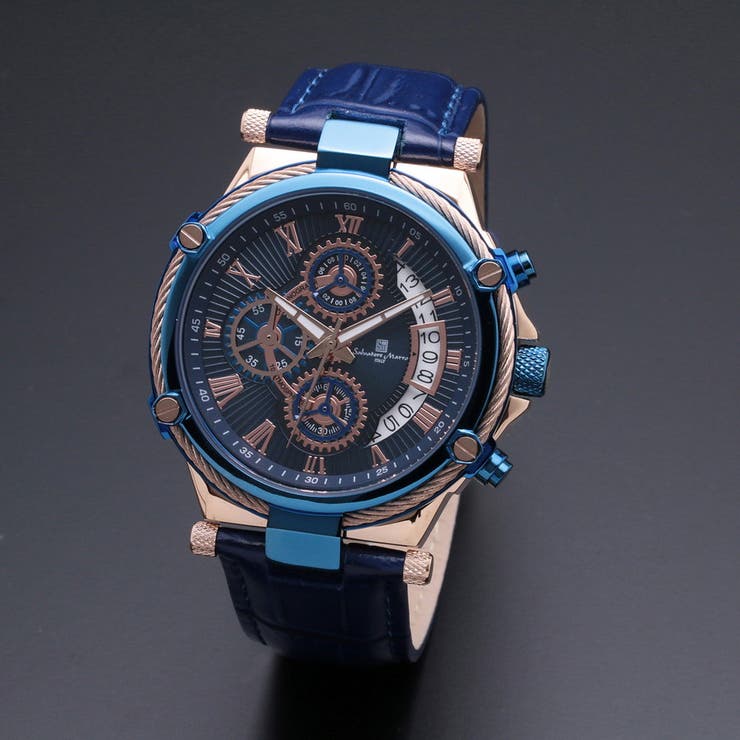 bright wrist Salvatore Marra サルバトーレマーラ腕時計 ワイヤーベゼルクロノグラフウォッチ SM18102-PGBL アクセサリーbright wrist Salvatore