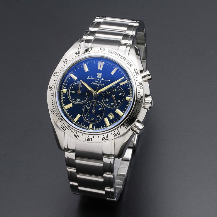 【10％OFFクーポン！7/26(日)1:59まで】bright wrist Salvatore Marra サルバトーレマーラ腕時計　カラーガラスクロノグラフウォッチ　SM18106-SSBLSV アクセサリー｜SHOPLIST