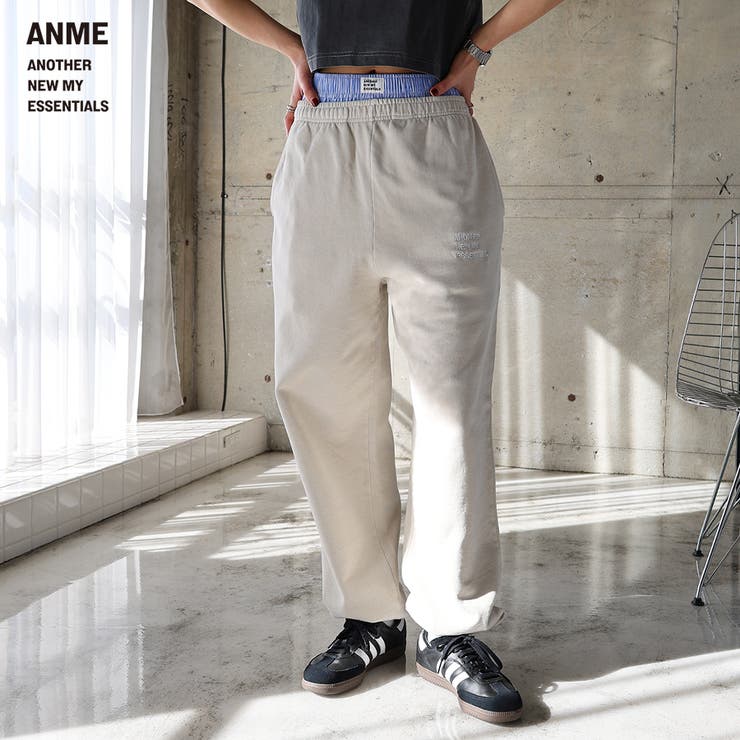 【10％OFF引き換え証！6/11(木)1:59まで】andme えの具工業 ANME 刺しゅう ロゴタイプ 裏毛 汗水 ズボン下 レディース メンズ 男女兼用 ユニ一発やる ノームコア 酉の方角予防医学 下つ方 ロングズボン下 体型取りまかなう たわい無い M