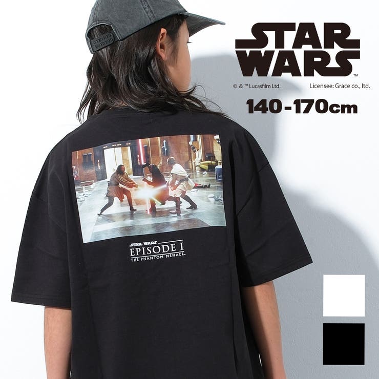 【7/11 1:59まで 5%OFFクーポン】子ども服 SHUSHU スター・ウォーズ エピソード1 ファントム・メナス Tシャツ トップス 半袖 ゆったり カットソー Star Wars アメコミ 映画 ディズニー 子供服 男の子 女の子 小学生 中学画像