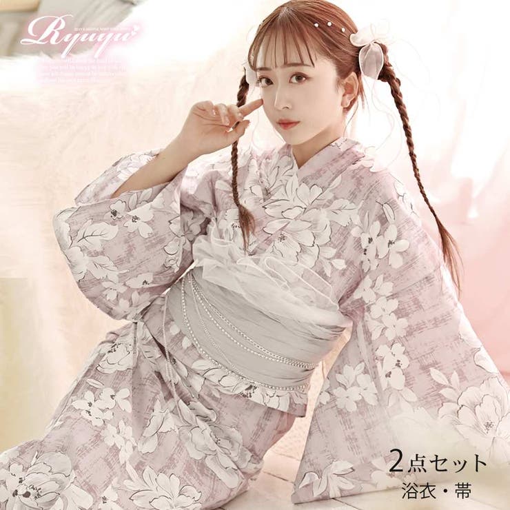 着物・浴衣 momohana KIMONOMACHI 浴衣 単品 レディース 吸水速乾 ポリエステル浴衣