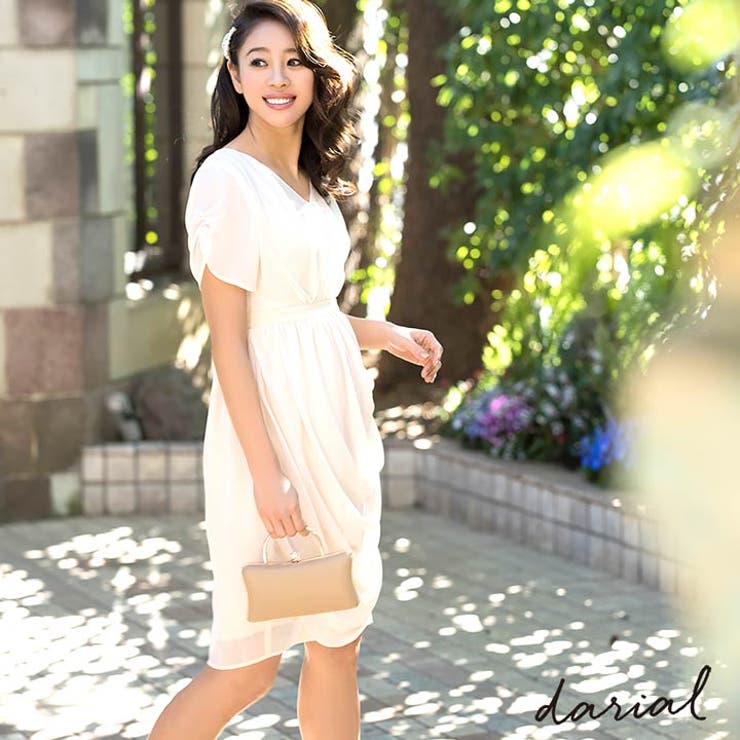 Dazzy 御召しもの darial ＼大桑マイミさん着付ける／ アシンメトリーシフォンドレープドレス 華燭の典 二次会 寄りあい レディースパーティードレス フォーマル お呼ばれ 衣装 卒式 卒園式 はいり込む式 入園式 有りがたさ会 婚活 オケージョン セミオケー