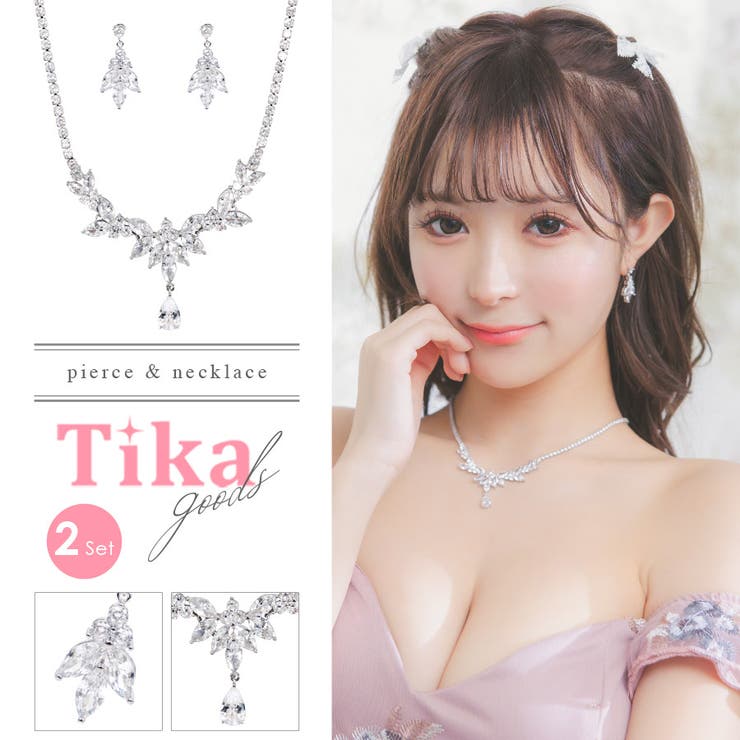 楽天市場】Tika ラウンド×ラインビジューシルバーベースネックレス