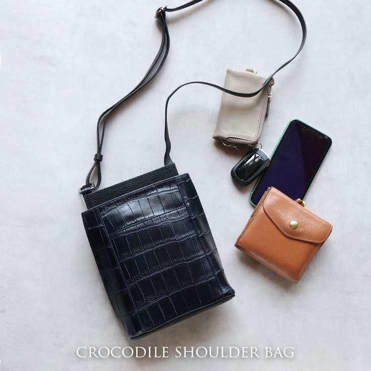 【10％OFFクーポン券！6/11(木)1:59まで】sankyo shokai クロコダイル スマホショルダー レディース つや消し製作 地びたジッパー スマホポーチ スマホポシェット ナイルクロコダイル ショルダーバッグ サコッシュ 曲がったがけ 曲がった掛け