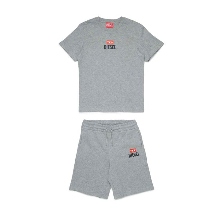 【10％OFF引き換え証！6/11(木)1:59まで】SHIFFON DIESEL ディーゼル ワンポイントブランドロゴ半袖ティーシャツショートパンツセットアップ お坊っちゃん お嬢さん ちびっ子服 こども服 キッズ 今めかしい かっこいい 愛くるしい ブランド名 パンツ・ズボ