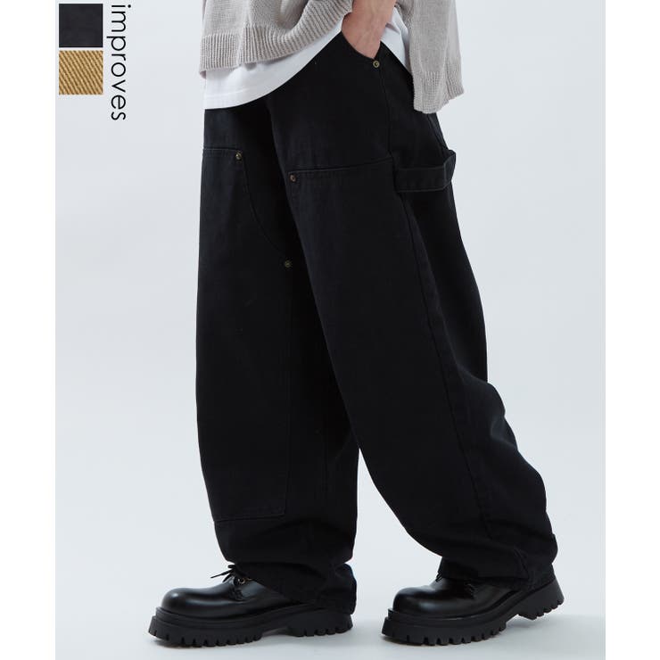 improves ペインターパンツパンツ メンズ 細工物ズボン下 チノズボン下 プルオーバー ダブルニー アメカジ 心地好い スケーター 表どおり 韓国 細工物表現スタイル ズボン下・ズボン