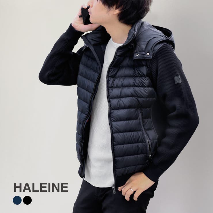 sankyo shokai HALEINE 落ち込む上衣 メンズ ボンネット付き添い人 手 編み物 ひな型 落ち込む 上衣 防寒 心地好い ブランド名 通い 通学 ダウンアウター 中綿 真冬 生あたたかい