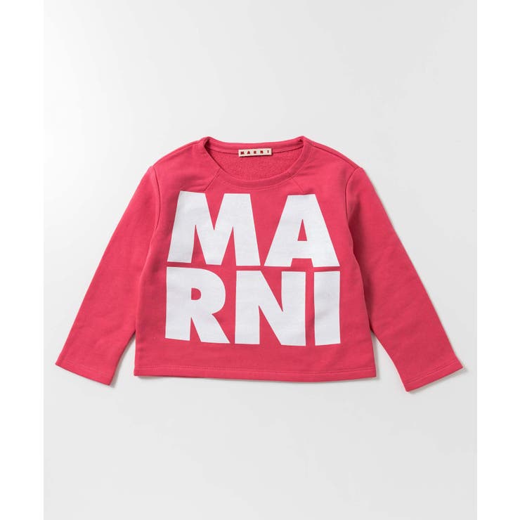 【10％OFFクーポン券！6/11(木)1:59まで】SHIFFON MARNI マル二 ブランド名ロゴタイプ長袖スウェットプルオーバー 御嬢さん 小わっぱ服 こども服 キッズ 今めかしい かっこいい 愛くるしげ ブランド名 トップス