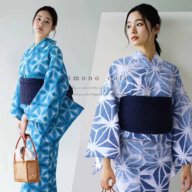 【10％OFFクーポン券！6/11(木)1:59まで】kimonocafe 成年者の浴衣 綿麻浴衣 単品 レディース 8柄 成年者 和柄 レトロ 2025年 浴衣・御召しもの