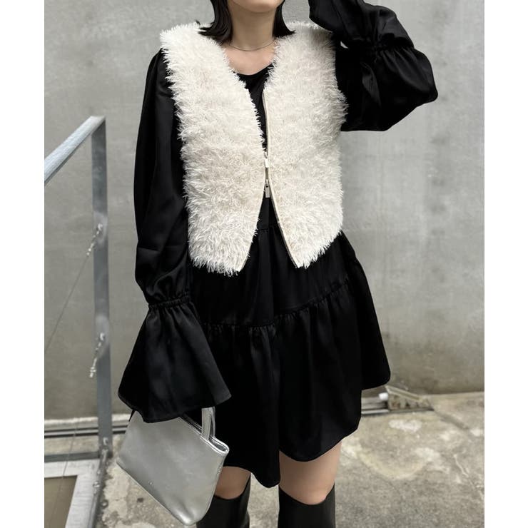 ⭐︎ 新品 Pasterip パセリ シアー リブ ジップ ドレス ワンピース F ⭐︎ 新品 Pasterip パセリ シアー リブ ジップ ドレス