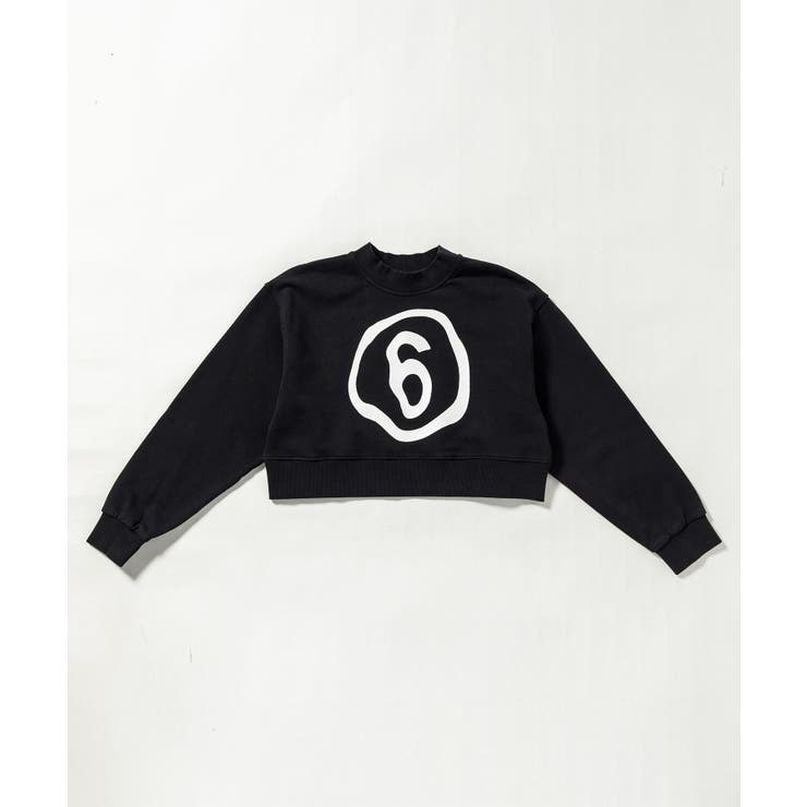 SHIFFON MM6 Maison Margiela エムエム6 住みか マルジェラ ブランド名ロゴタイプ長袖スウェットプルオーバー うしろ帯 赤ちゃん服 こども服 キッズ 今めかしい かっこいい 可愛らしい ブランド名 トップス