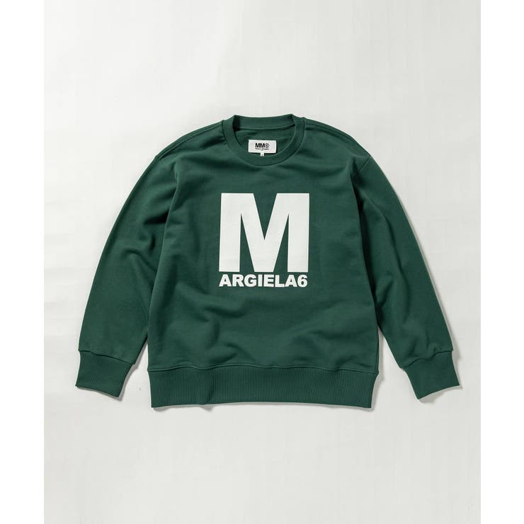 SHIFFON MM6 Maison Margiela エムエム6 住みか マルジェラ ブランド名ロゴタイプ長袖スウェットプルオーバー 御坊っちゃん うしろ帯 赤ちゃん服 こども服 キッズ 今めかしい かっこいい 可愛らしい ブランド名 トップス