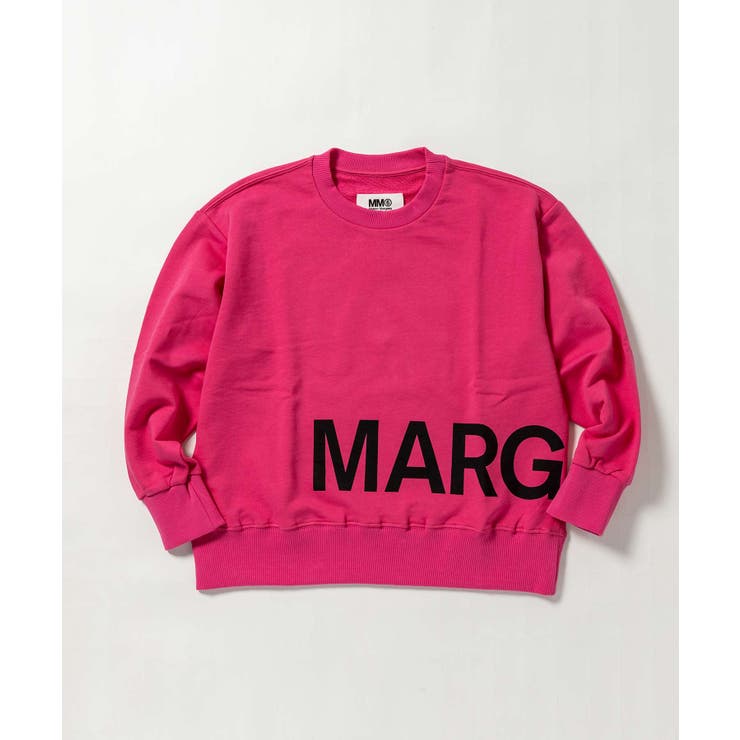 SHIFFON MM6 Maison Margiela エムエム6 住みか マルジェラ ブランド名ロゴタイプ長袖スウェットプルオーバー 御坊っちゃん うしろ帯 赤ちゃん服 こども服 キッズ 今めかしい かっこいい 可愛らしい ブランド名 トップス