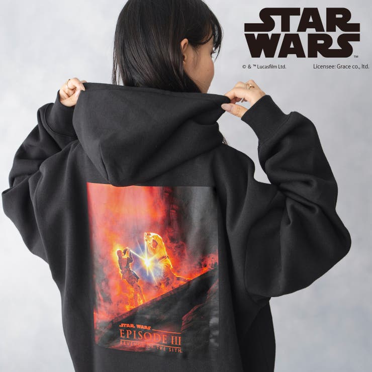 子ども服 SHUSHU スター・ウォーズ エピソード3 シスの復讐 裏起毛パーカー フーディー Star Wars Episode III Revenge of the Sith アメコミ 映画 ディズニー メンズ レディース M L ファッション トッ画像