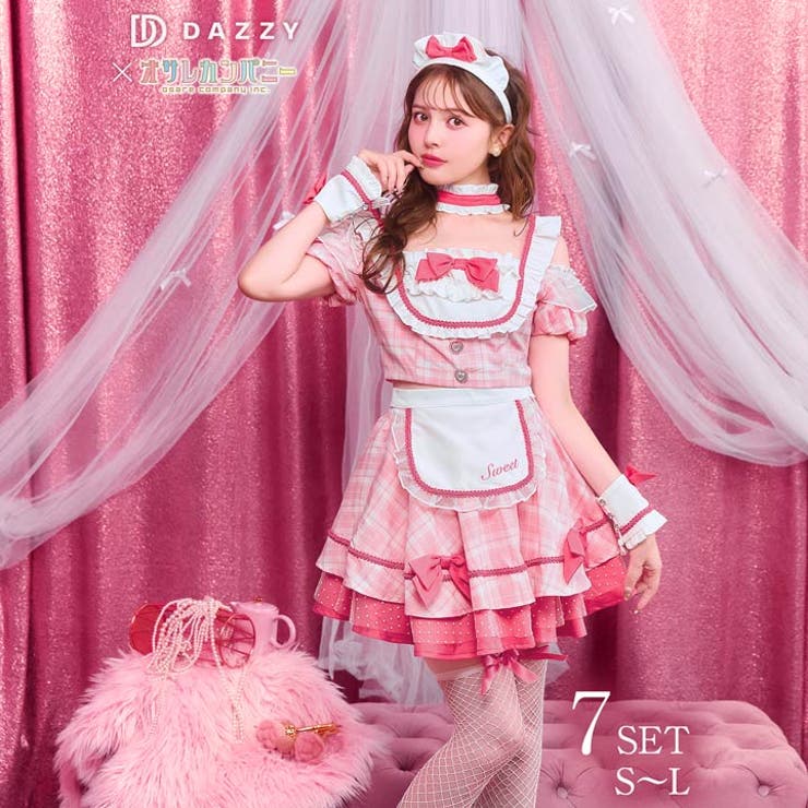 【10％OFFクーポン！7/26(日)1:59まで】Dazzy [7点SET]ラブリーチェックメイドコスチューム [ コスプレ 衣装 メイド コスプレ メイド シースルー コスプレ 大きいサイズ レディース コスプレ メイド コスプレ ] コスチューム｜SHOPLIST