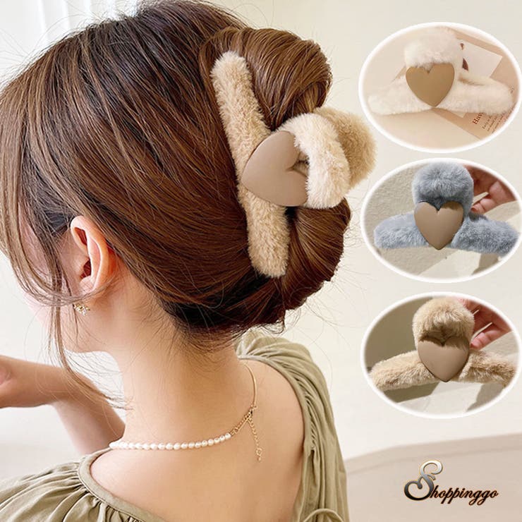 楽天市場】ラビットファー ヘアピン ハート 髪飾り ヘアアクセサリー