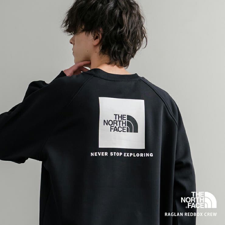 Rocky Monroe THE NORTH FACE 調教師 汗水 ティーシャツ ザ・ノースフェイス 長袖 RAGLAN REDBOX CREW メンズ レディース 裏起毛 ラグラン 汗水 刷り上げる ロゴタイプ ワンポイント 無地 オーバーサ