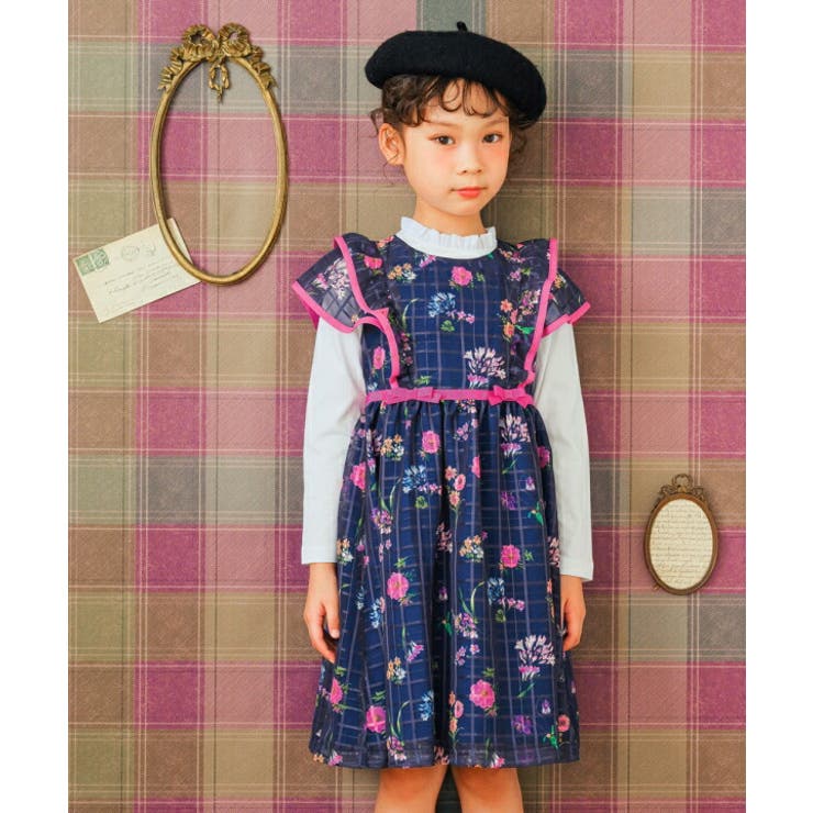 【10％OFF引き換え証！5/16(土)1:59まで】moononnon お子さん服 お姉さん 衣装 前掛けスコート 秋冬 半袖 日本製 こども服 お子さん服 キッズ 御坊っちゃん フォーマル お召しもの 洋琴告げ知らせる会 快い音会 婚礼の儀 花柄 裏地あり 米国海軍 キッズファッション-キッズ・ベビー・マタニティ