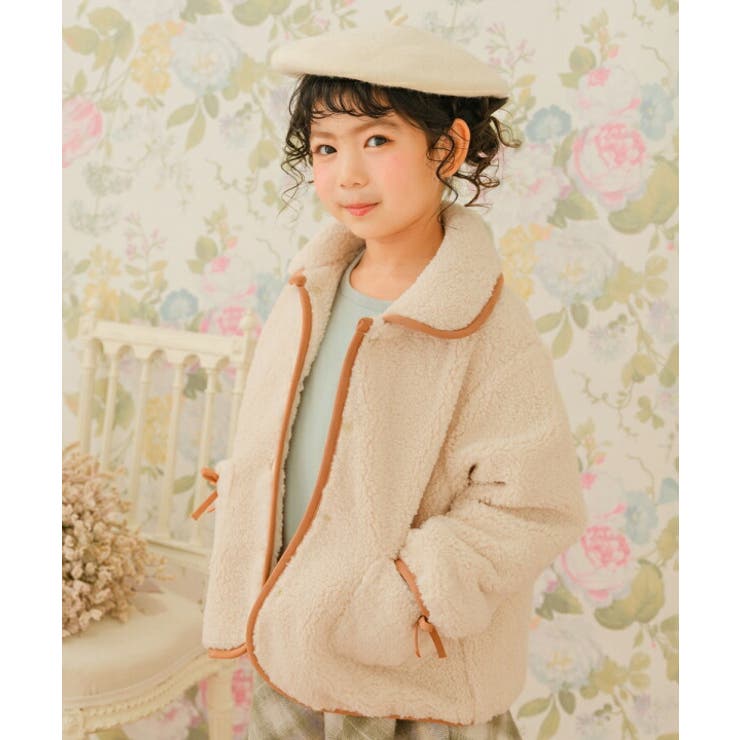 【10%OFFクーポン!7/26(日)1:59まで】moononnon 子供服 女の子 コート 秋冬 中綿 こども服 子ども服 キッズ ジュニア カジュアル ボア ジャケット コート アイボリー ブラウン 80cm 90cm 100cm 110cm 12|SHOPLIST