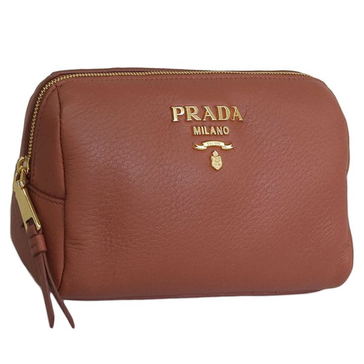 【10％OFF引き換え証！6/11(木)1:59まで】Riverall PRADA プラダ CERVO BACCA セルボ バッカ なめし革 合切袋 小入れもの コスメポーチ 御徒面子・鞄