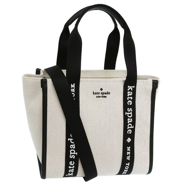 【10％OFFクーポン！7/26(日)1:59まで】Riverall KATE SPADE ケイトスペード バッグ レディース 2WAY ショルダーバッグ ハンドバッグ アウトレット キップ キャンバス スモールトート ベージュ&times;ブラック KIP SMA｜SHOPLIST