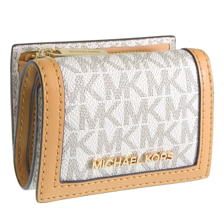 Riverall MICHAEL KORS マイケルコース JET SET TRAVELTRI FOLD ZIP WALLET ジェットセット トラベル ジップウォレット エクストラスモール MKシグネチャー 三つ折り 財布 XSサイズ 財布｜SHOPLIST