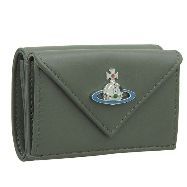Riverall VIVIENNE WESTWOOD ヴィヴィアンウエストウッド 紙入れ レディース 三つ折り紙入れ なめし革 緑であること ENVELOPE BILLFOLD 5115002GWL001LM405 VIVIENNE WESTWOOD 紙入れ