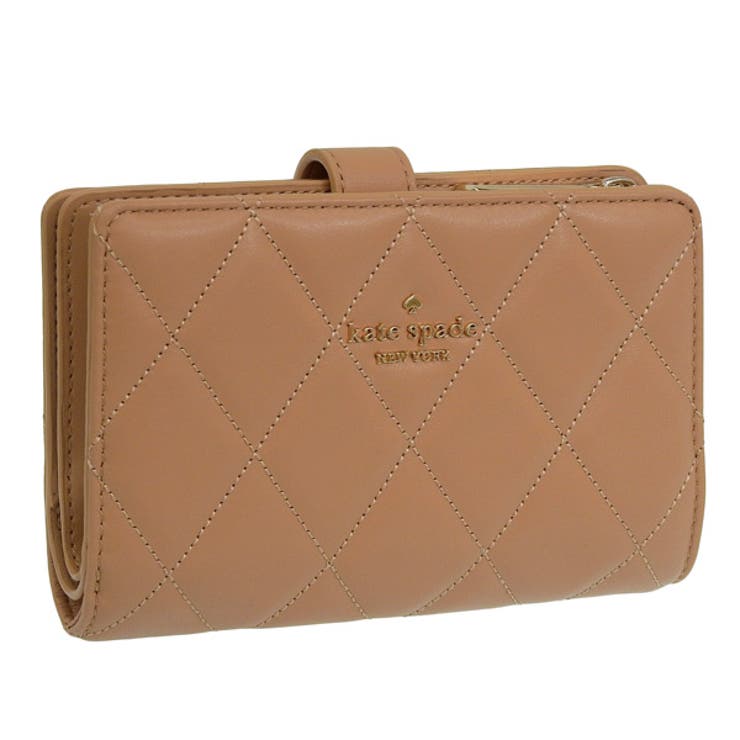 Riverall KATE SPADE ケイトスペード CAREY MEDIUM COMPACT BIFOLD WALLET 持ちはこび 並み並み 二つ折り 紙入れ なめし革 M大きさ 紙入れ