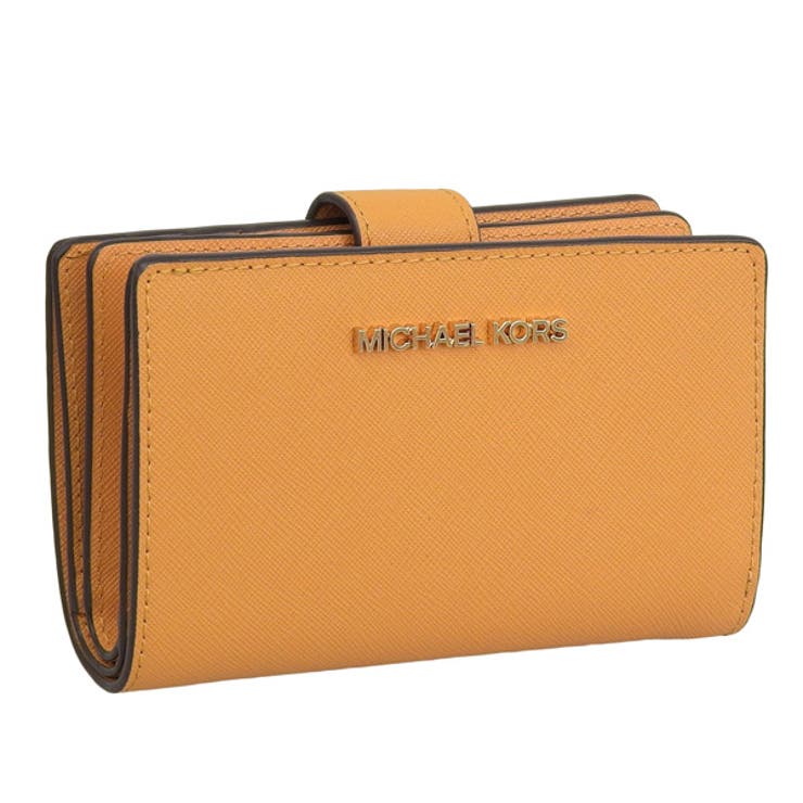 Riverall MICHAEL KORS マイケル教科課程 JET SET TRAVEL MEDIUM 二つ折り 紙入れ なめし革 M大きさ 紙入れ