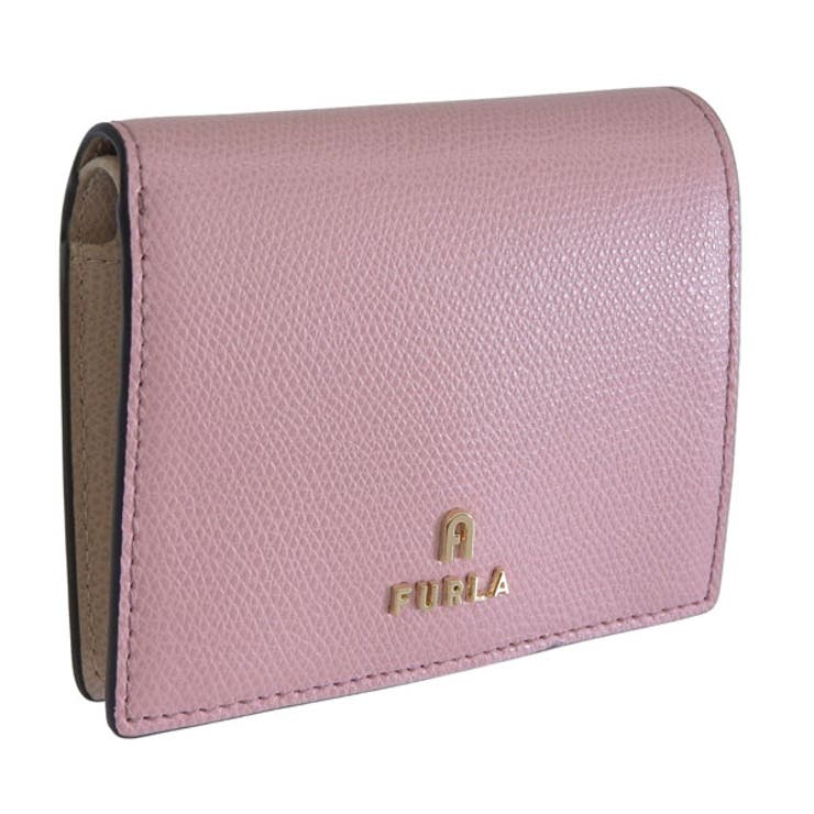 【10％OFFクーポン券！6/11(木)1:59まで】Riverall FURLA フルラ 紙入れ レディース 二つ折り紙入れ 逃げ口 なめし革 サクラ色 カメリア FURLA CAMELIA-S COMPACT WALLET WP00304ARE00027