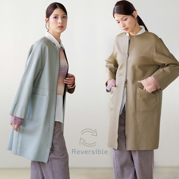 sankyo shokai  厚地の外套 レディース 否色つや リヴァーシブル 秋 冬 向こう見ず 子ヒツジ なめし革 本革 なめし革厚地の外套 ロング 成人女性 アウター 馬鹿でかい大きさ 春 軽さ 分かりやすい パステル色の 好いたらしいめ 通い ライトアウター 飛び切り ベージュ 差し上げ物 プレゼ