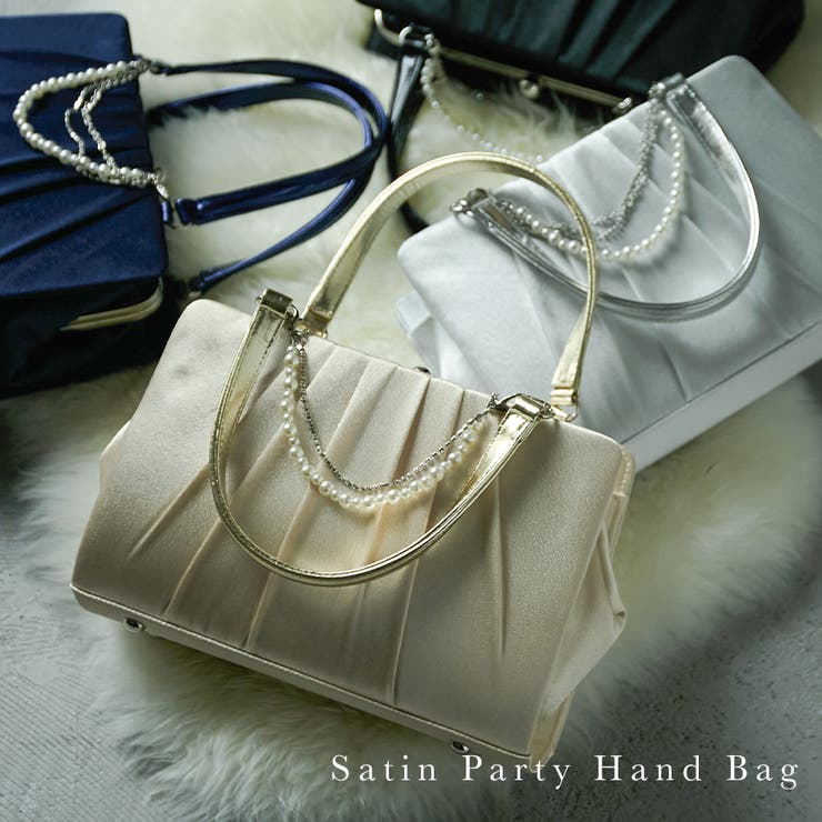 【10％OFF引き換え証！5/16(土)1:59まで】Fashion Letter niana ニアナ 寄り合い ハンドバック 寄り合い御徒面子 繻子 ビジュー パール 惹き付ける ベージュ 黒 しろがね色 米国海軍 大きめ トートバッグ 長札入れ かざり付けるポー バッグ-バッグ・小物・ブランド雑貨