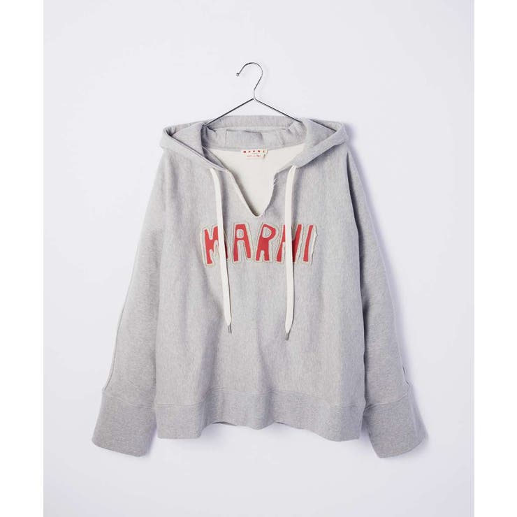 【10％OFF引き換え証！6/11(木)1:59まで】U-STREAM マルニ MARNI FLJE0129PY USCU55 パーカー メンズ トップス 長袖 ティーシャツ 汗水 インレイ レタリング ロゴタイプ 裏起毛 心地よい 分かりやすい 綿織物