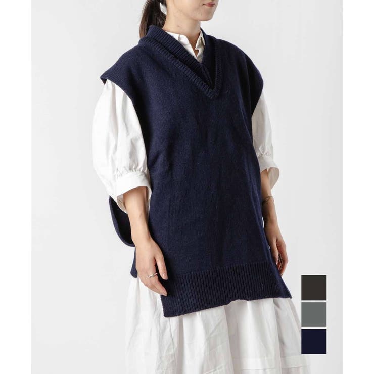 メゾンマルジェラ　ニットロングベスト サイズS 3-651-0753_1.jpg