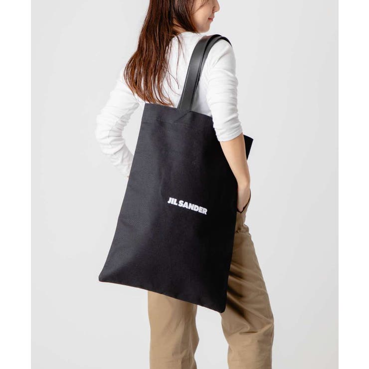 JIL SANDER トートバッグ 黒 キャンバス 未使用 JIL SANDER トートバッグ 黒 キャンバス 未使用 ジルサンダー Jil