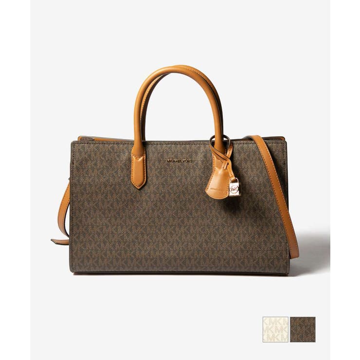 【10％OFFクーポン！7/26(日)1:59まで】U-STREAM マイケルコース MICHAEL KORS Scarlett Medium Signature Logo Satchel SCARLETT サッチェル ミディアム ハンドバッグ バッグ・｜SHOPLIST